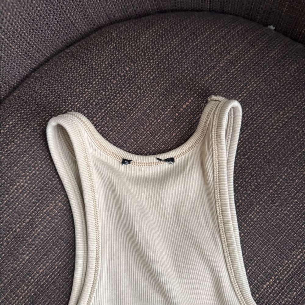 Zara Beige Ribbed Tank Top - Picture 6 of 7
